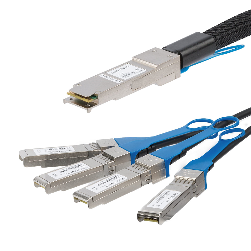 You Recently Viewed StarTech QSFP4SFPPC1M 40GbE QSFP+ to 4x SFP+ DAC 40 Gbps Low Power Passive Transceiver 1m Image